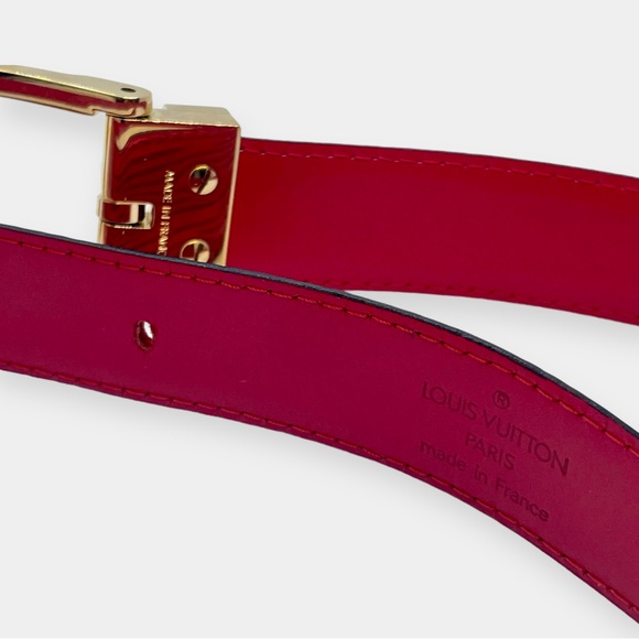 Authentic Louis Vuitton Epi Leather Ceinture 85 Gold Buckle Belt - Picture 4 of 9